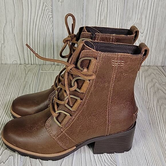 Sorel Cate Lace Up Leather Ankle Boots Womens Size 5 New In Box - Picture 6 of 14